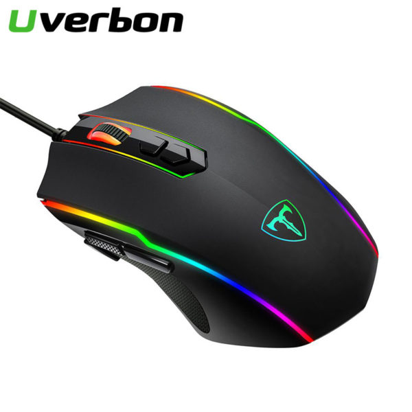 Souris de jeu filaire 1600 DPI, souris optique USB à 6 boutons avec rétroéclairage rvb, souris muette pour ordinateur de bureau et portable