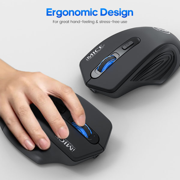 Souris sans fil Bluetooth, souris d'ordinateur Rechargeable, souris de jeu sans fil, ergonomique et silencieuse, Usb, pour ordinateur portable et Pc – Image 5
