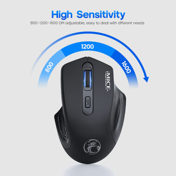 Souris sans fil Bluetooth, souris d'ordinateur Rechargeable, souris de jeu sans fil, ergonomique et silencieuse, Usb, pour ordinateur portable et Pc – Image 6