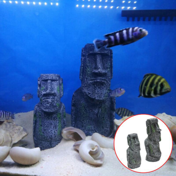 Statue en pierre d le de p ques ornement en r sine Aquarium d coration Gnome 1