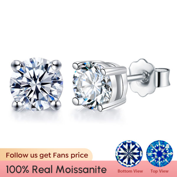 Stylever boucles d oreilles en diamant Moissanite pour femmes bijoux de luxe en argent Sterling 925 1