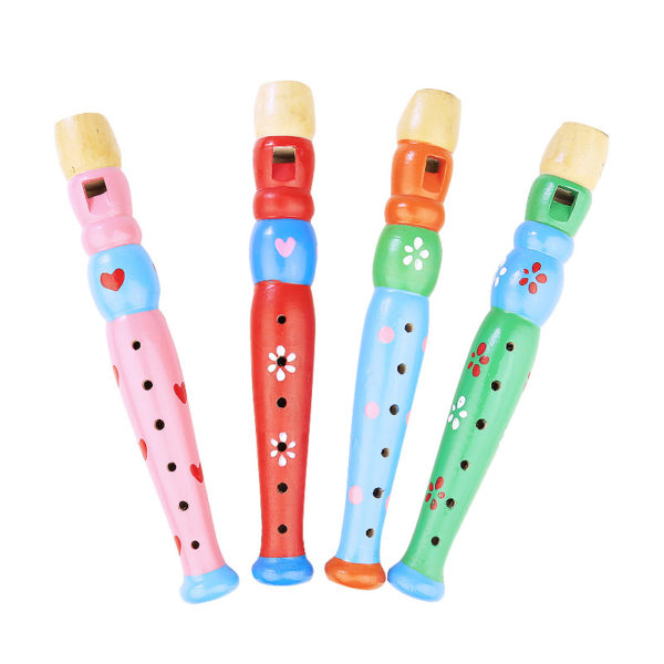 Trompette en bois color de 20cm Buglet Hooter Bugle jouet Instrument de musique pour enfants jouets 1