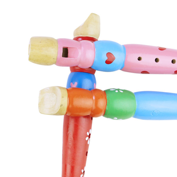 Trompette en bois color de 20cm Buglet Hooter Bugle jouet Instrument de musique pour enfants jouets 2