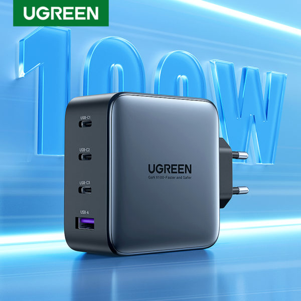 UGREEN – chargeur USB type-c 100W GaN pour tablette et Macbook, Charge rapide, compatible avec iPhone 13/12/11
