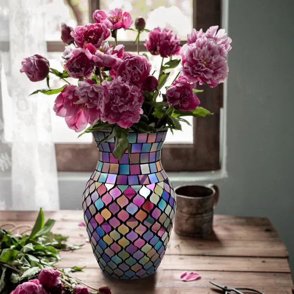 Vase en verre mosa que fait la main style nordique la mode d coration florale pour