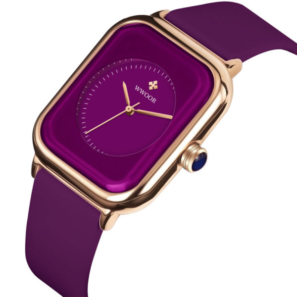 WWOOR montres de marque de luxe pour femmes mode carr violet dames montre bracelet Quartz tanche 4