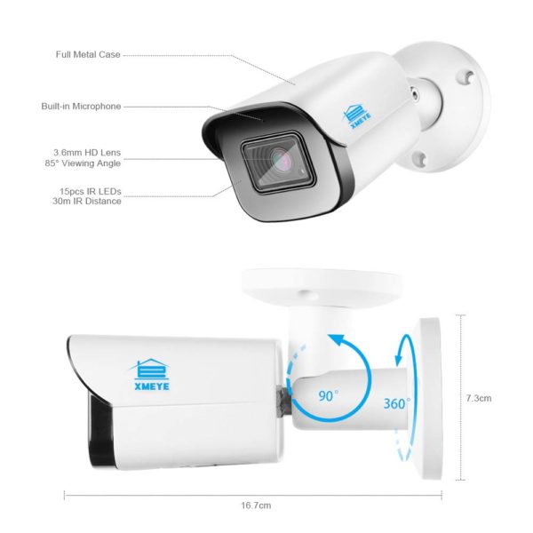 XMEYE cam ra de Surveillance IP POE 8MP 4K dispositif de s curit tanche avec Vision 1