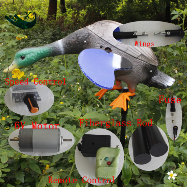 Xilei Drake en plastique cologique 6V moteur canard leurre quipement de chasse avec ailes rotatives aimant 4