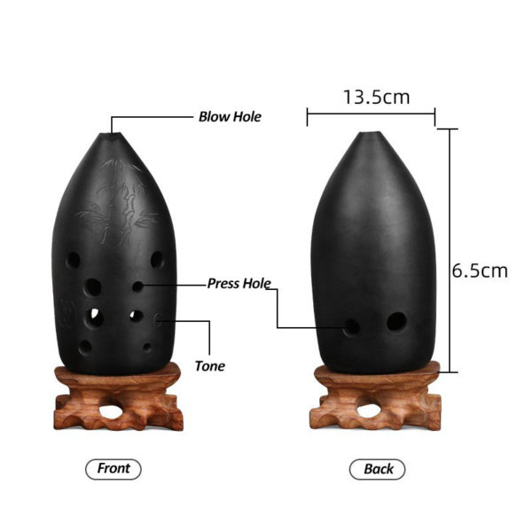 Xun poterie noire professionnelle 10 trous Double chambre qualit sonore Pure polissage des trous de soufflage 5