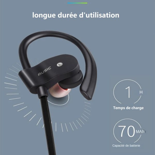 couteurs sans fil Bluetooth 4 1 oreillettes boucle d oreille casque Bluetooth oreillettes de Sport 2