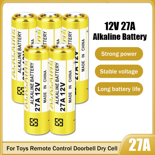 5PCS 12V 27A A27 G27A MN27 MS27 GP27A L828 V27GA ALK27A A27BP VR27 Remplacement Pile alcaline Pour Alarme Jouet Voiture Télécommande