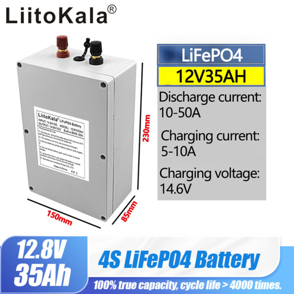 Batterie LiFePO4 Rechargeable Cycle profond 12V 12 8V 20ah 30ah 40ah 50ah 60ah avec Protection BMS 1