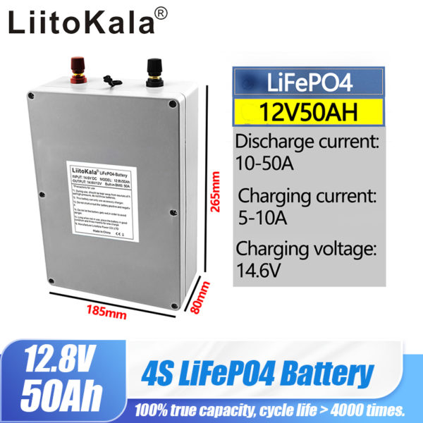 Batterie LiFePO4 Rechargeable Cycle profond 12V 12 8V 20ah 30ah 40ah 50ah 60ah avec Protection BMS 3