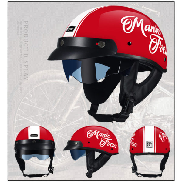 Casque de Moto rétro, ouvert au visage, approuvé par le Dot, demi-casque Vintage pour hommes et femmes, multicolore – Image 4