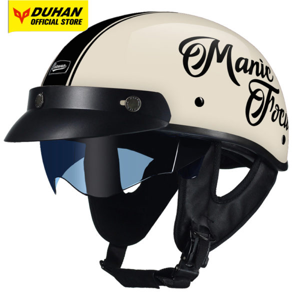Casque de Moto rétro, ouvert au visage, approuvé par le Dot, demi-casque Vintage pour hommes et femmes, multicolore