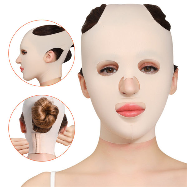 Masque 3d respirant r utilisable pour femmes Anti rides visage sommeil amincissant lifting complet masque en