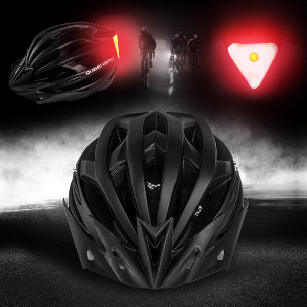 QUESHARK hommes femmes casque de cyclisme ultraléger Led feu arrière vtt vélo de route vélo moto conduite en toute sécurité casquette avec pare-soleil – Image 3