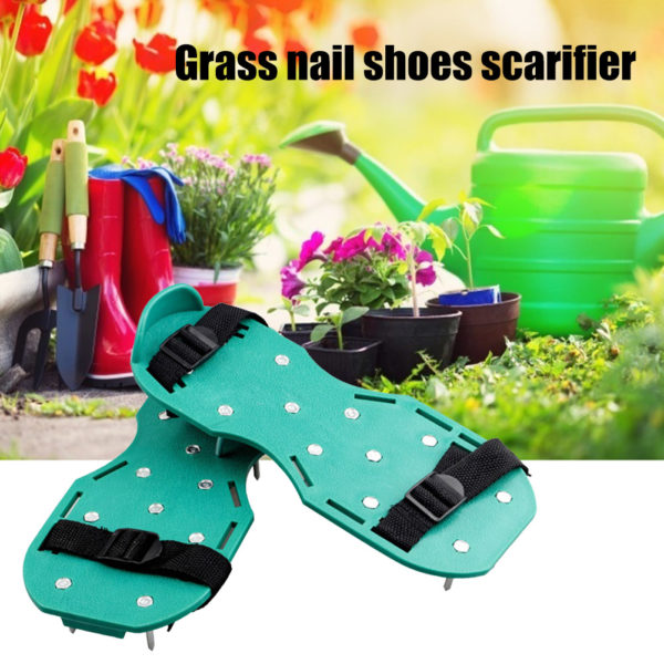 Sandales de jardinage pointes d herbe 1 paire a rateur de pelouse revitalisant chaussures ongles outil 2
