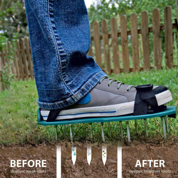 Sandales de jardinage pointes d herbe 1 paire a rateur de pelouse revitalisant chaussures ongles outil 5
