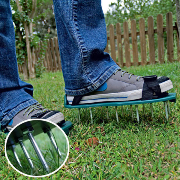 Sandales de jardinage pointes d herbe 1 paire a rateur de pelouse revitalisant chaussures ongles outil