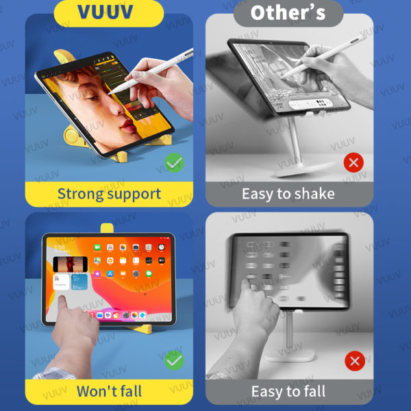 VUUV Support de Tablette Pliable de Bureau Universel T l phone Portable 4 7 12 9 3