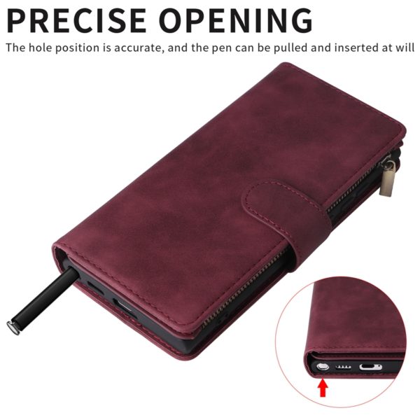 Étui portefeuille en cuir à fermeture éclair, multi-cartes, pour Samsung Galaxy S23 Ultra S22 S21 Ultra S20 FE S10 S9 S8 Plus Note 20 Ultra 10 Lite 9 – Image 4
